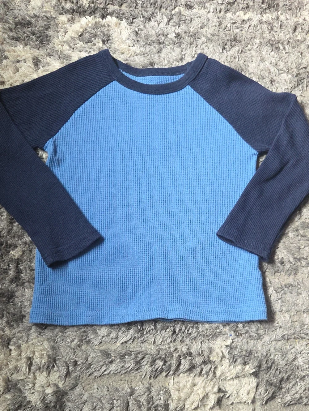 The Children's Place Blue & Navy Raglan Thermal Long-Sleeve Tee